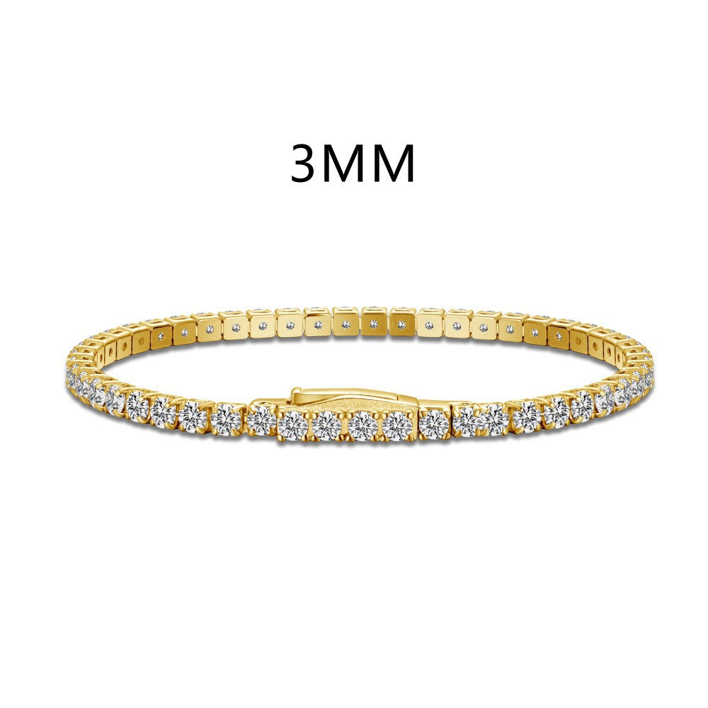 S925 Sterling Silver Full Diamond Bracelet Female Inlaid Zircon