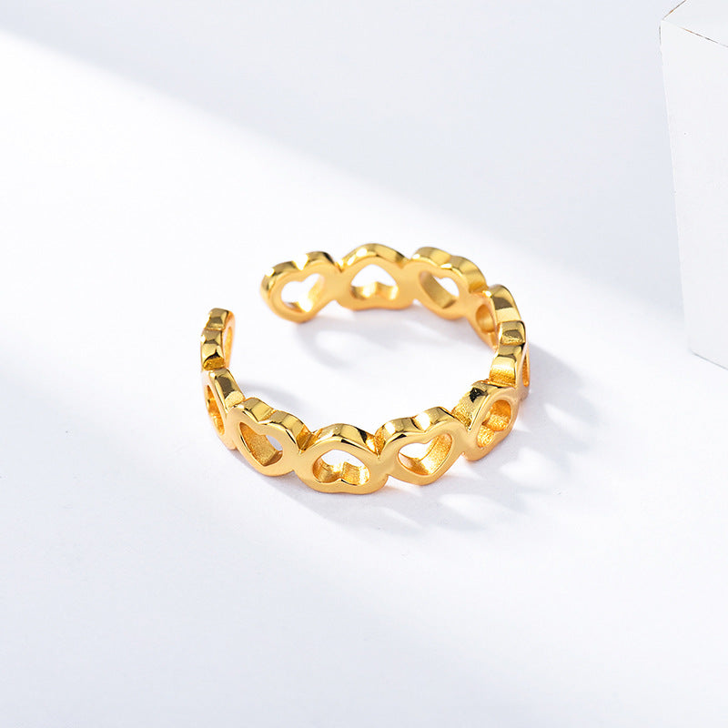 S925 Sterling Silver Heart-shaped  Ring