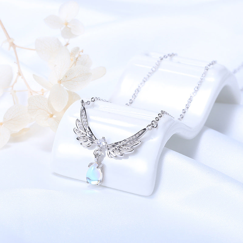 Angel wings Moonstone necklace
