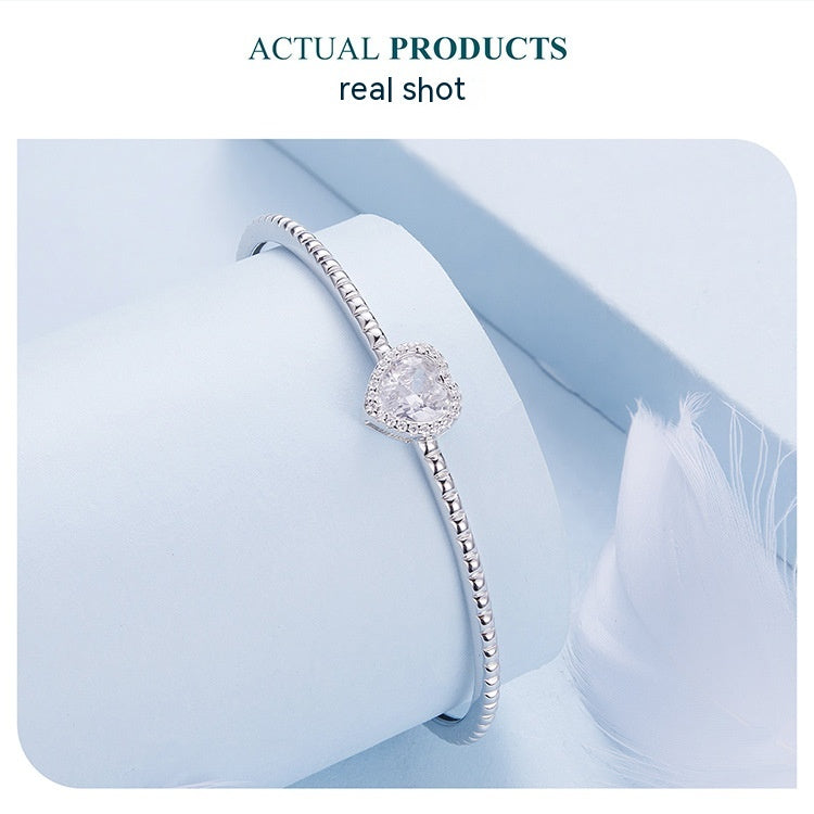 Heart-shaped S925 Sterling Silver Bracelet