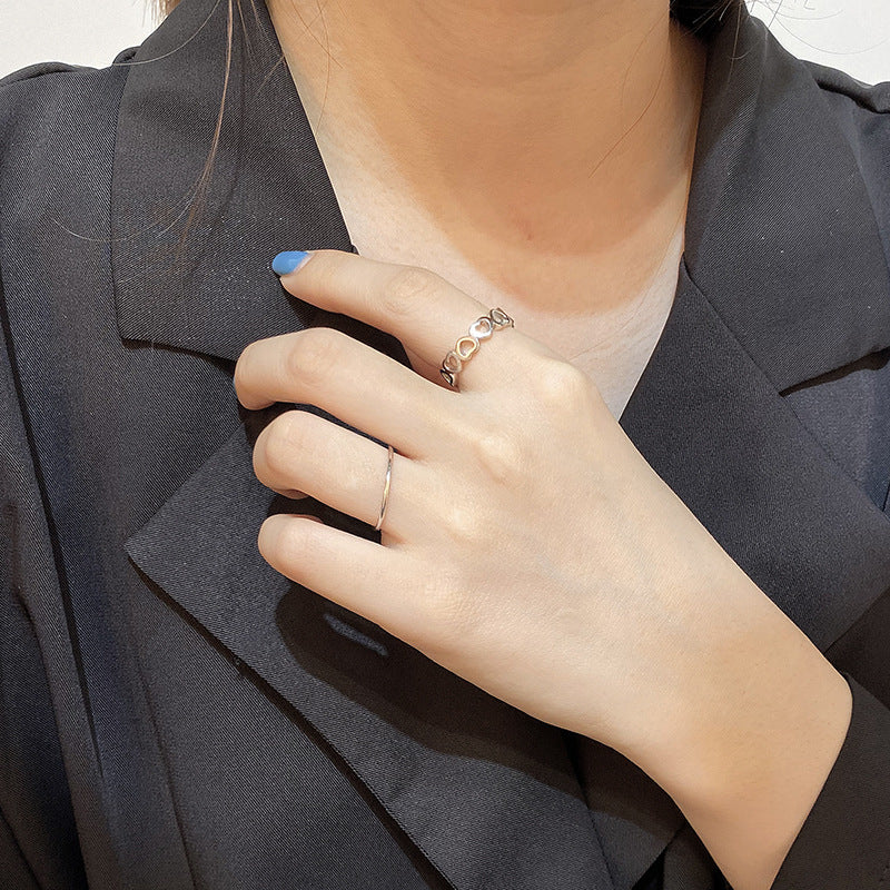 S925 Sterling Silver Heart-shaped  Ring