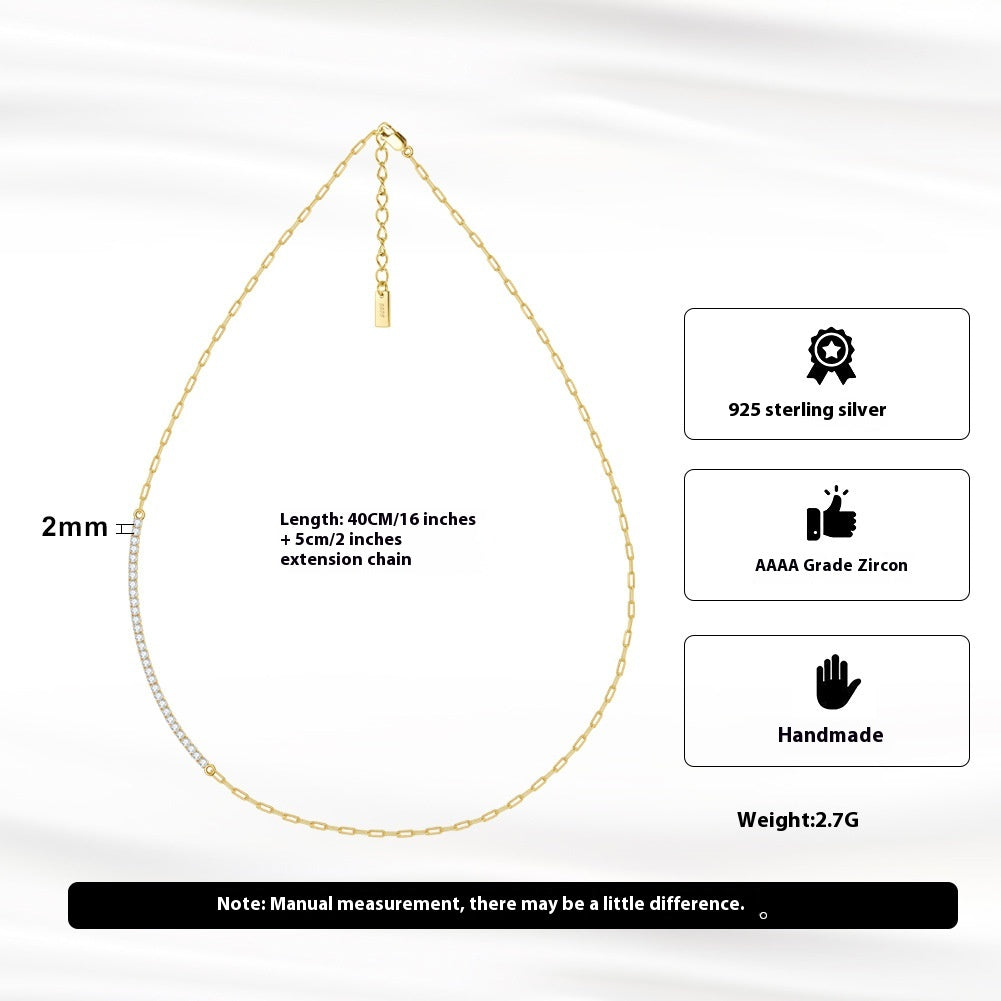 S925 Sterling Silver 4A Zircon Tennis Necklace