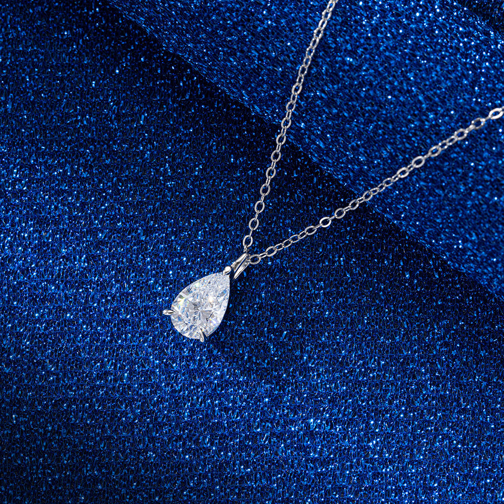 S925 Sterling Silver Drop-shaped Zircon Necklace