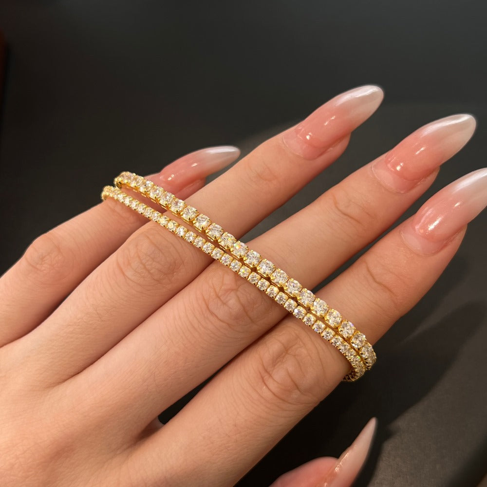 S925 Sterling Silver Full Diamond Bracelet Female Inlaid Zircon