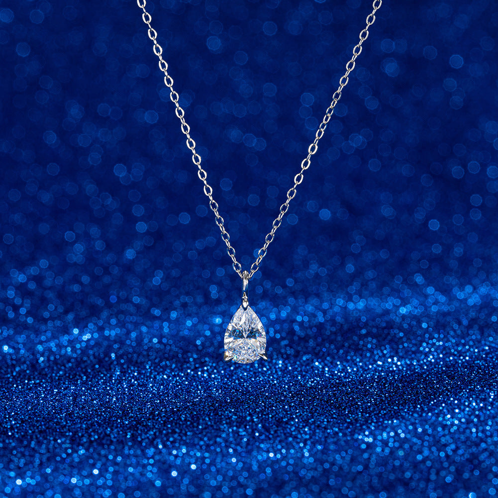 S925 Sterling Silver Drop-shaped Zircon Necklace
