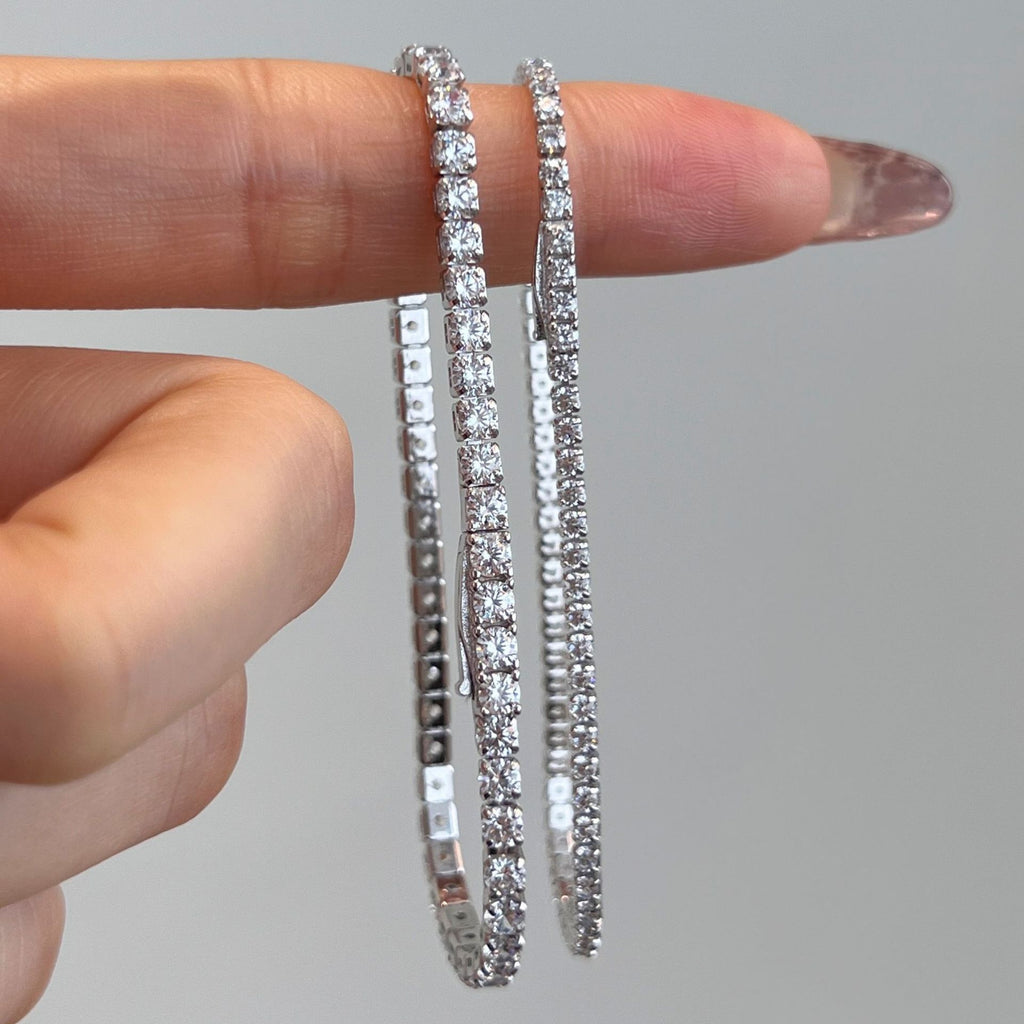 S925 Sterling Silver Full Diamond Bracelet Female Inlaid Zircon