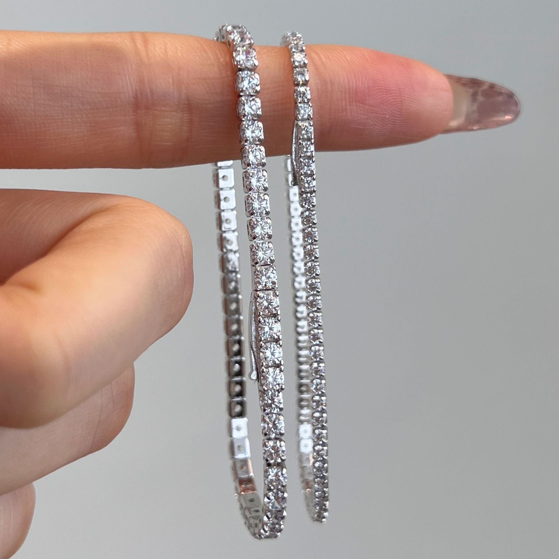 S925 Sterling Silver Full Diamond Bracelet Female Inlaid Zircon