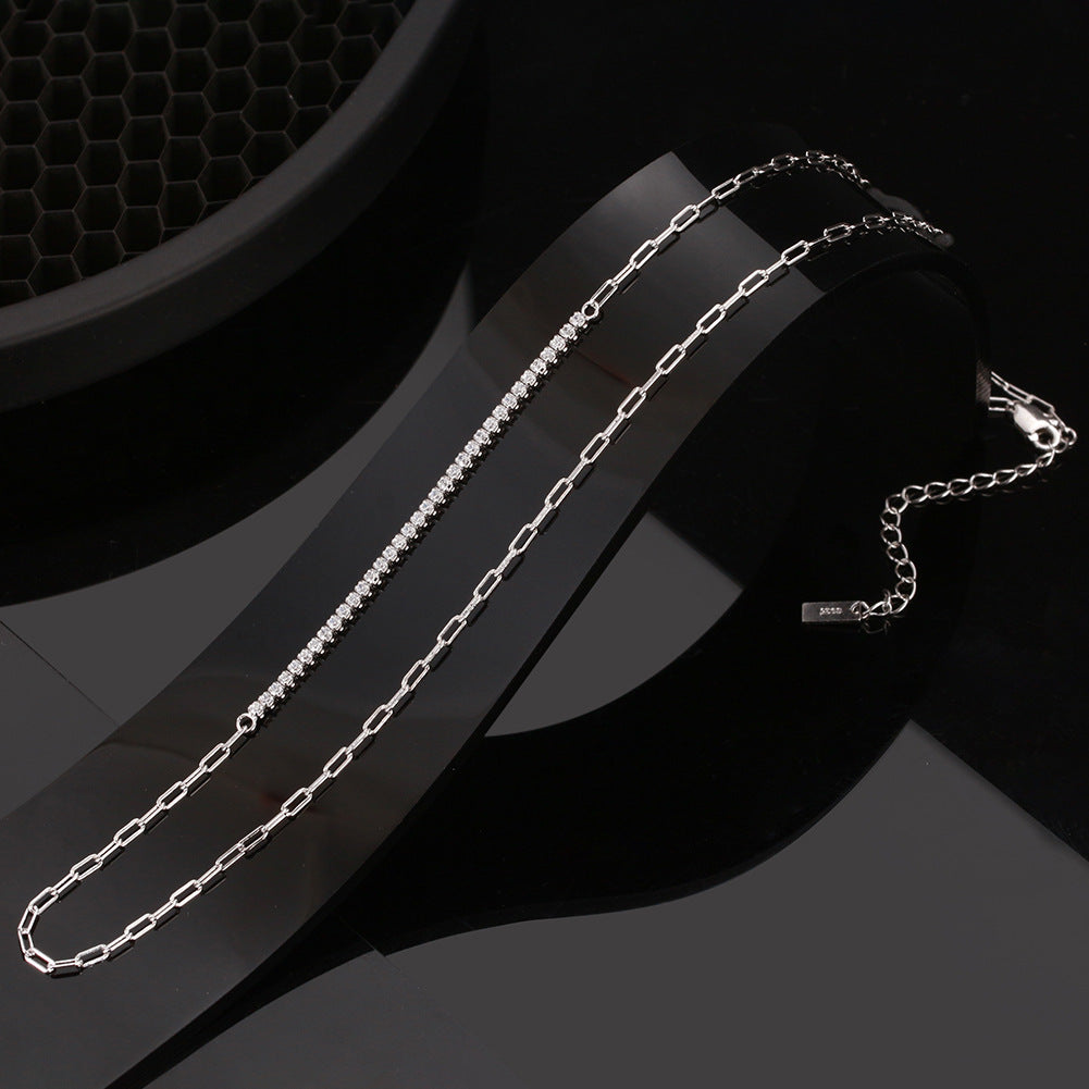 S925 Sterling Silver 4A Zircon Tennis Necklace