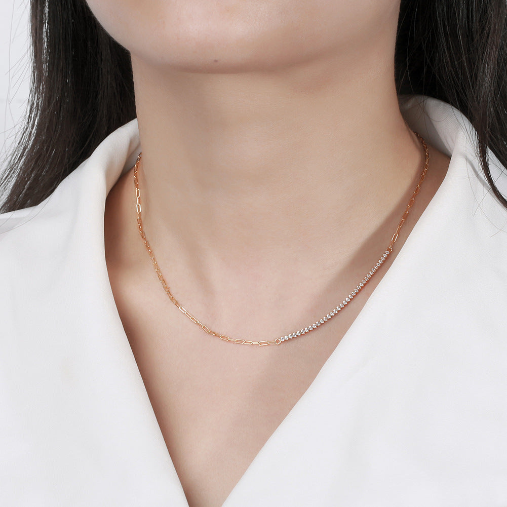 S925 Sterling Silver 4A Zircon Tennis Necklace