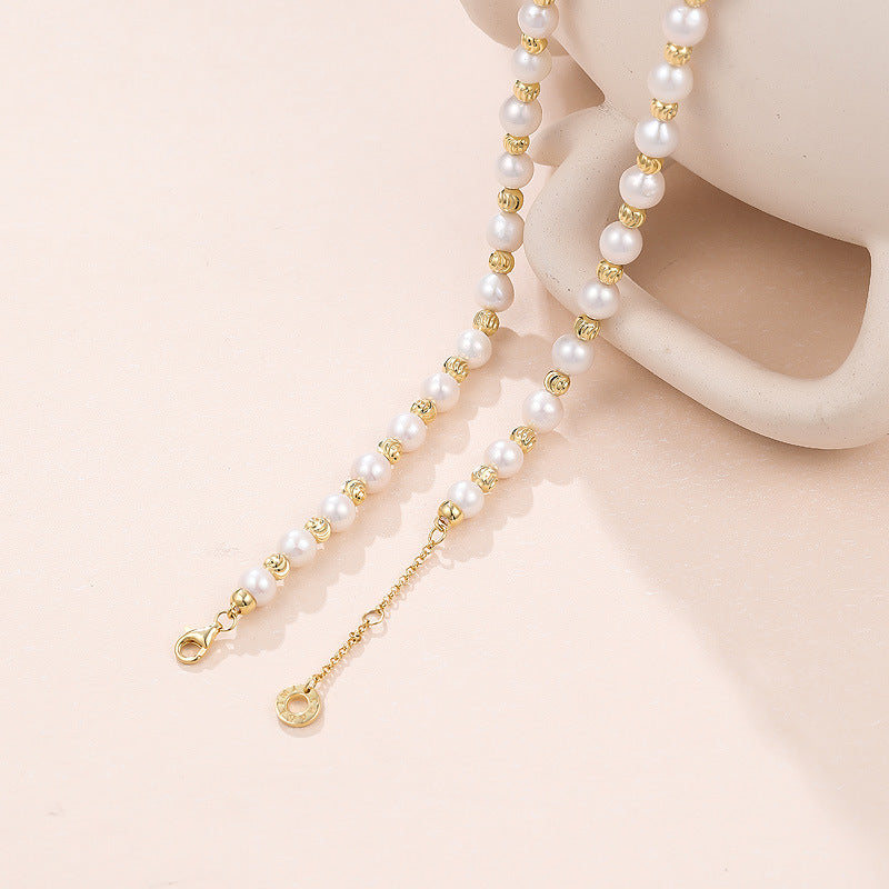 S925 Sterling Silver Baroque Pearl Necklace Female