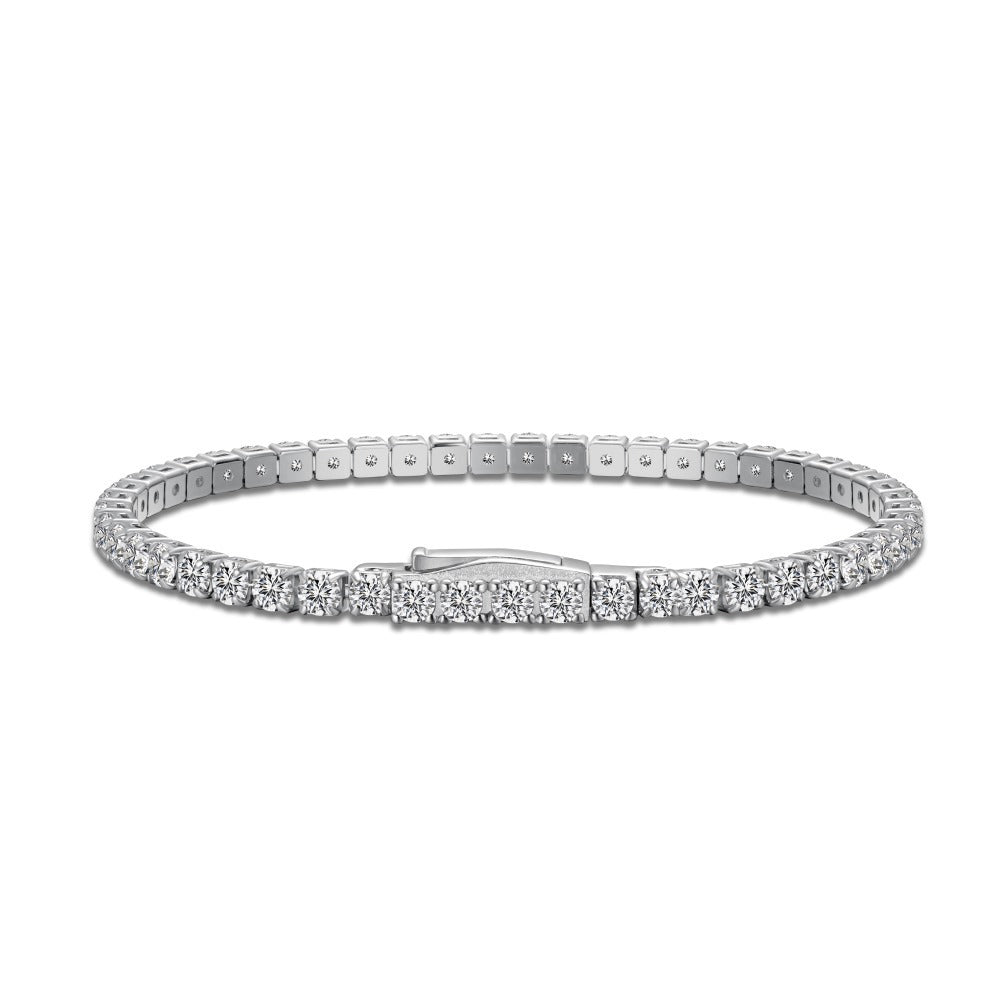 S925 Sterling Silver Full Diamond Bracelet Female Inlaid Zircon